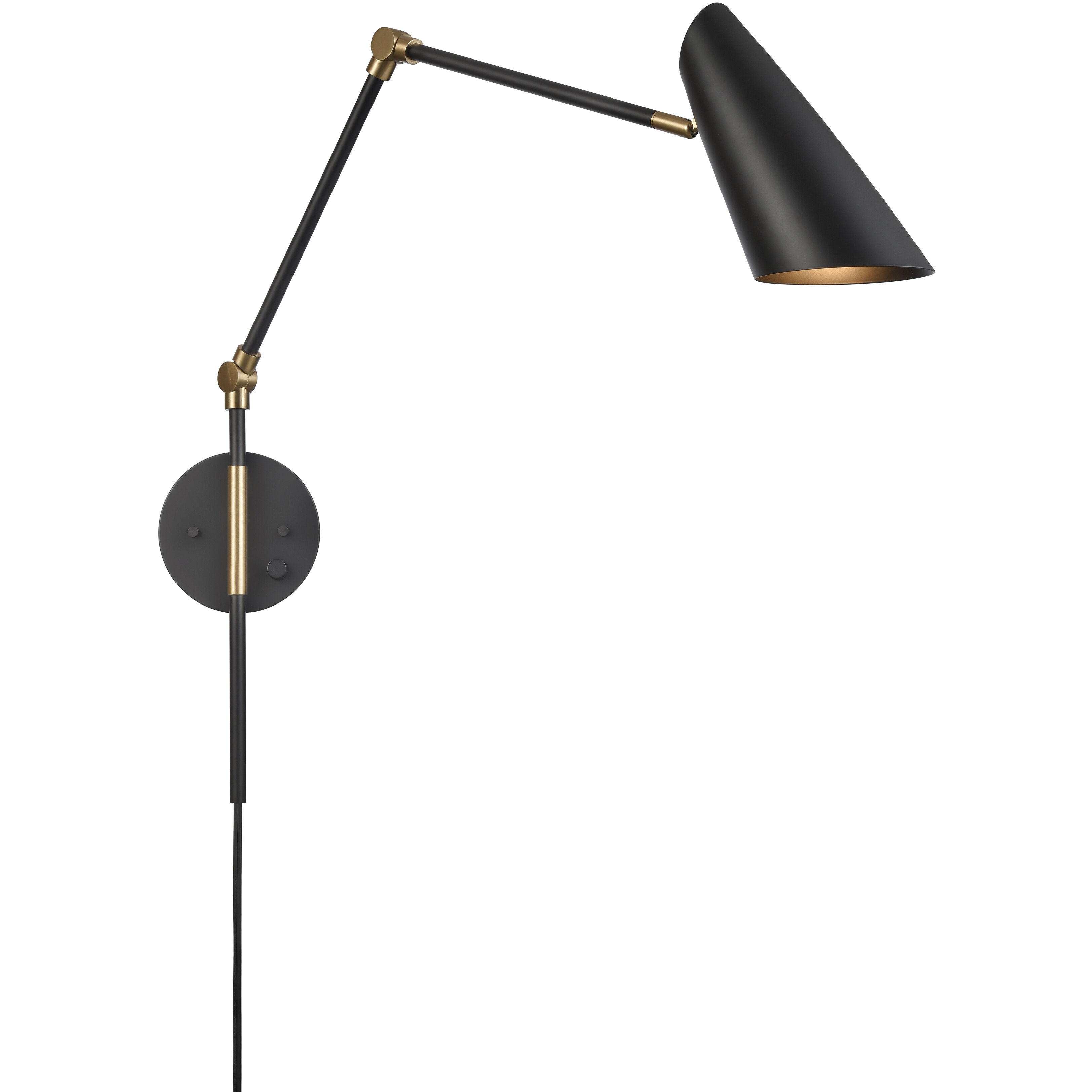 Stanley 17.75 inch 60 watt Matte Black Swingarm Sconce Wall Light