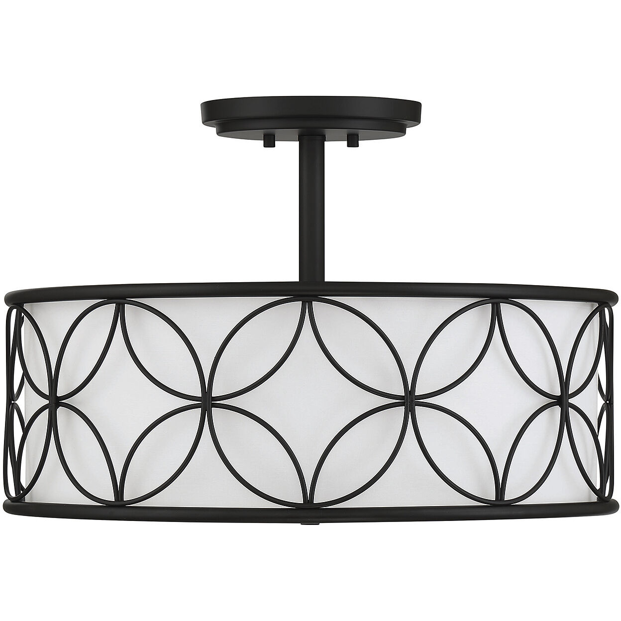 Reid 4 Light 20 inch Matte Black Semi-Flush Ceiling Light, Essentials