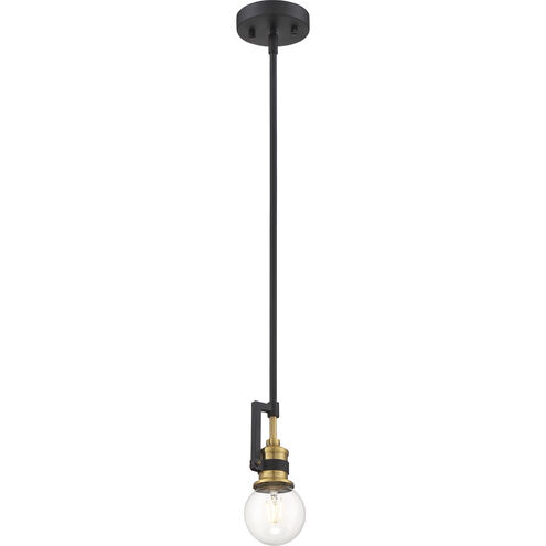 Intention 1 Light 3 inch Warm Brass and Black Mini Pendant Ceiling Light