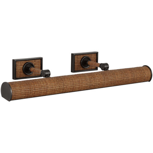 Chapman & Myers Halwell 16 watt 24 inch Bronze and Natural Woven Rattan Picture Light Wall Light