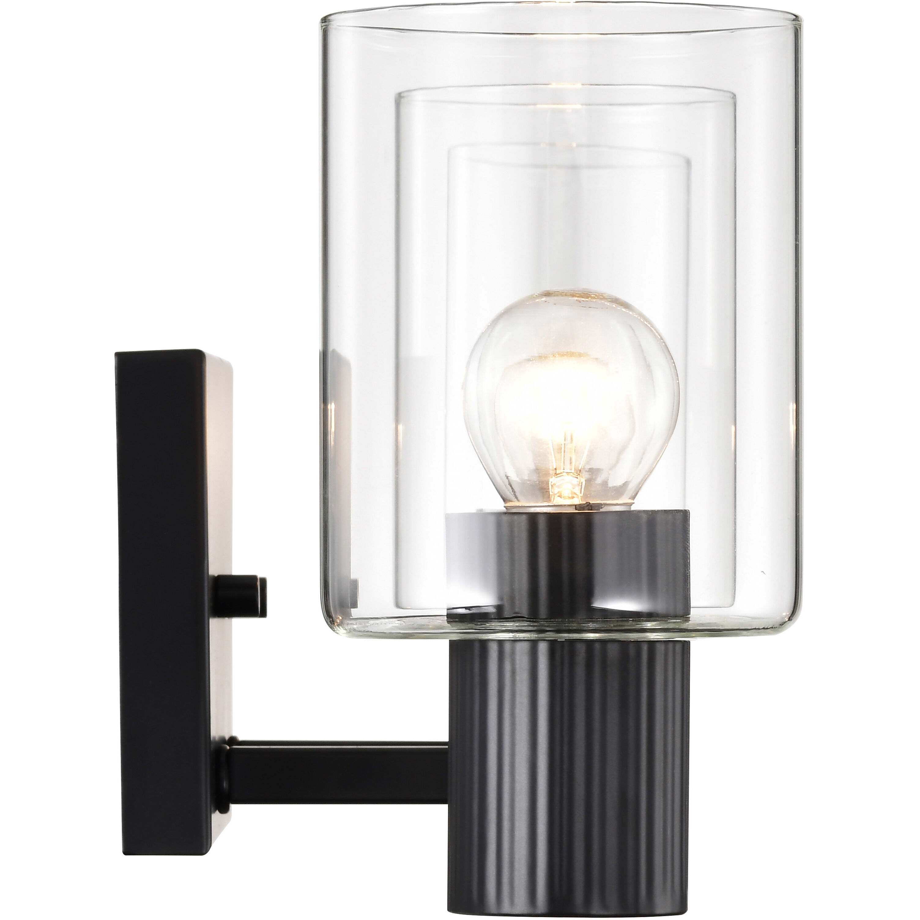 Clarksville 3 Light 24 inch Matte Black Vanity Light Wall Light