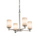 Clouds LED 21 inch Brushed Nickel Chandelier Ceiling Light in 2800 Lm LED, Cylinder with Flat Rim