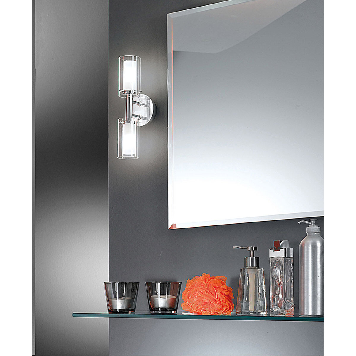Palermo 2 Light 4.65 inch Chrome Wall Light