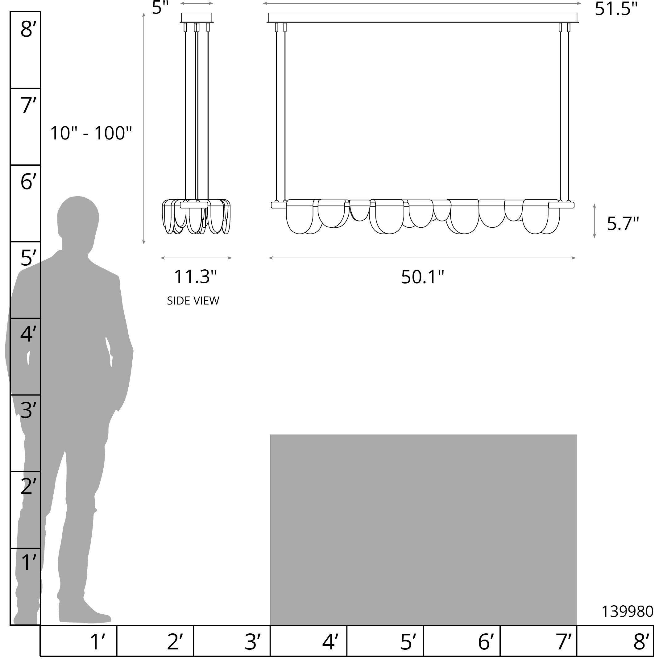 Riverbed LED 50.1 inch Oil Rubbed Bronze Pendant Ceiling Light