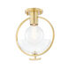Ringo 1 Light 9 inch Aged Brass Semi Flush Ceiling Light
