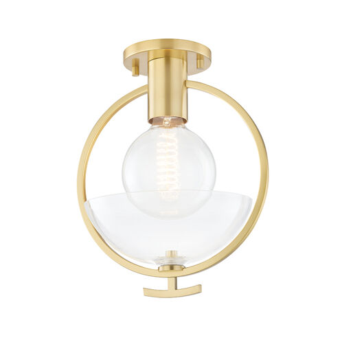 Ringo 1 Light 9 inch Aged Brass Semi Flush Ceiling Light