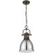 Yep Duncan 1 Light 8.88 inch Rubbed Bronze Pendant Ceiling Light in Chrome, Small