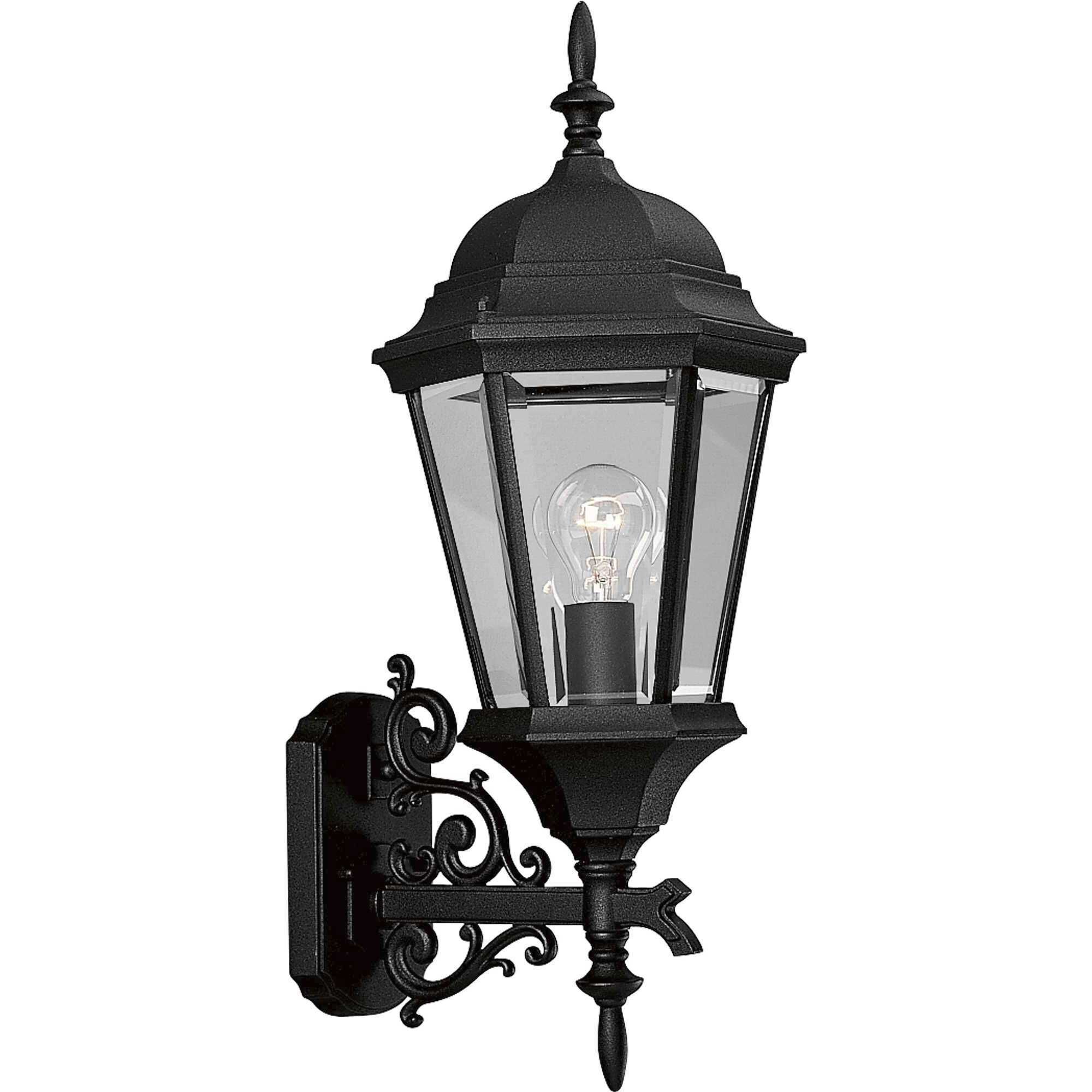 Welbourne 1 Light 31 inch Textured Black Outdoor Wall Lantern in Clear Beveled, Standard, Large
