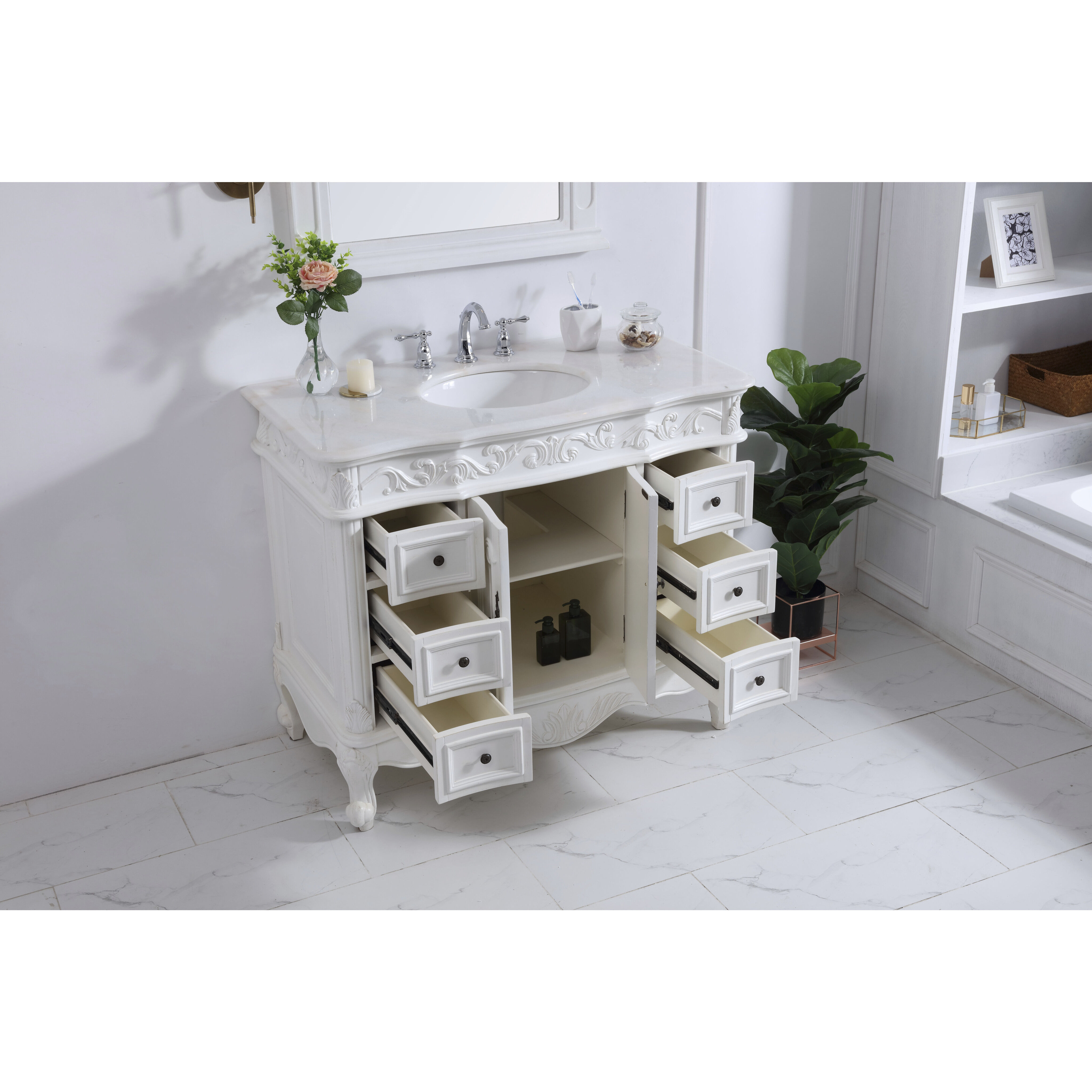 Oakland 84 X 22 X 72 inch Antique White Vanity Sink Set