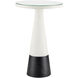 Tondo 15.5 inch White and Black with Clear Accent Table