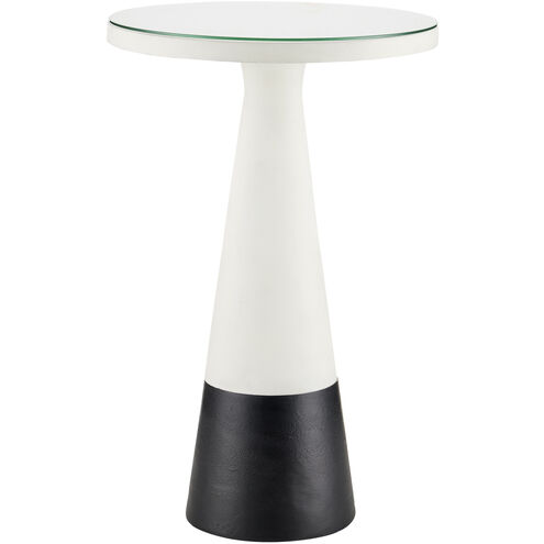 Tondo 15.5 inch White and Black with Clear Accent Table
