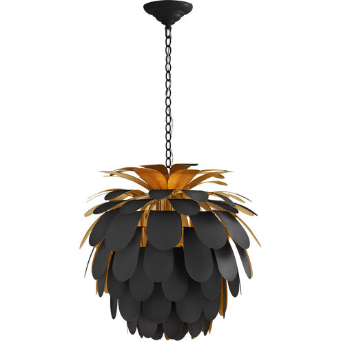 Chapman & Myers Cynara 1 Light 22.5 inch Matte Black Chandelier Ceiling Light in Matte Black and Gild, Medium