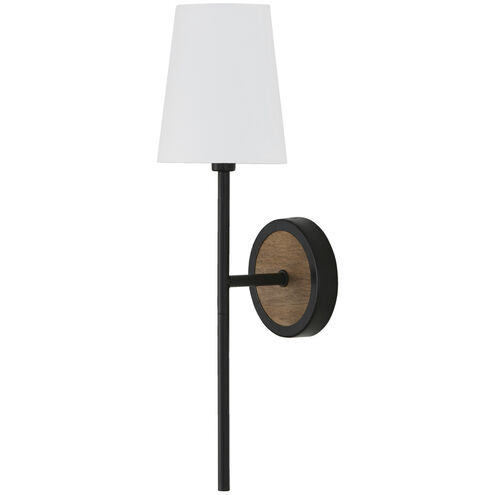 Jonah 1 Light 5 inch Light Wood and Matte Black Sconce Wall Light