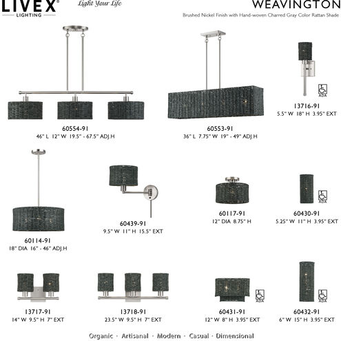 Weavington 15.5 inch 40.00 watt Brushed Nickel Swing Arm Wall Lamp Wall Light