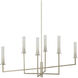 Courante 6 Light 44.75 inch Champagne Chandelier Ceiling Light