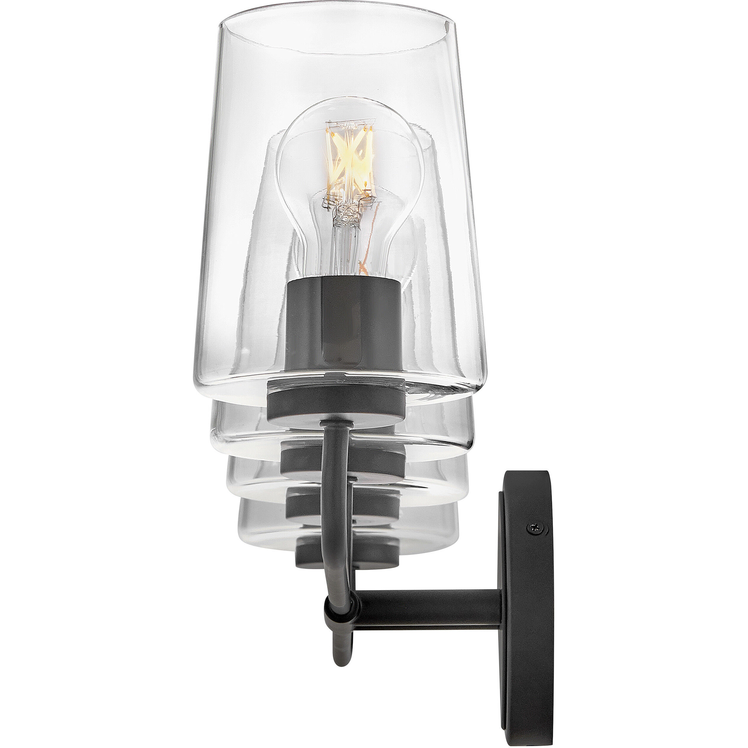 Kline 4 Light 33 inch Black Bath Wall Light in Clear