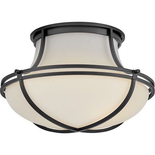 Saddler 3 Light 15.25 inch Black Flush Mount Ceiling Light