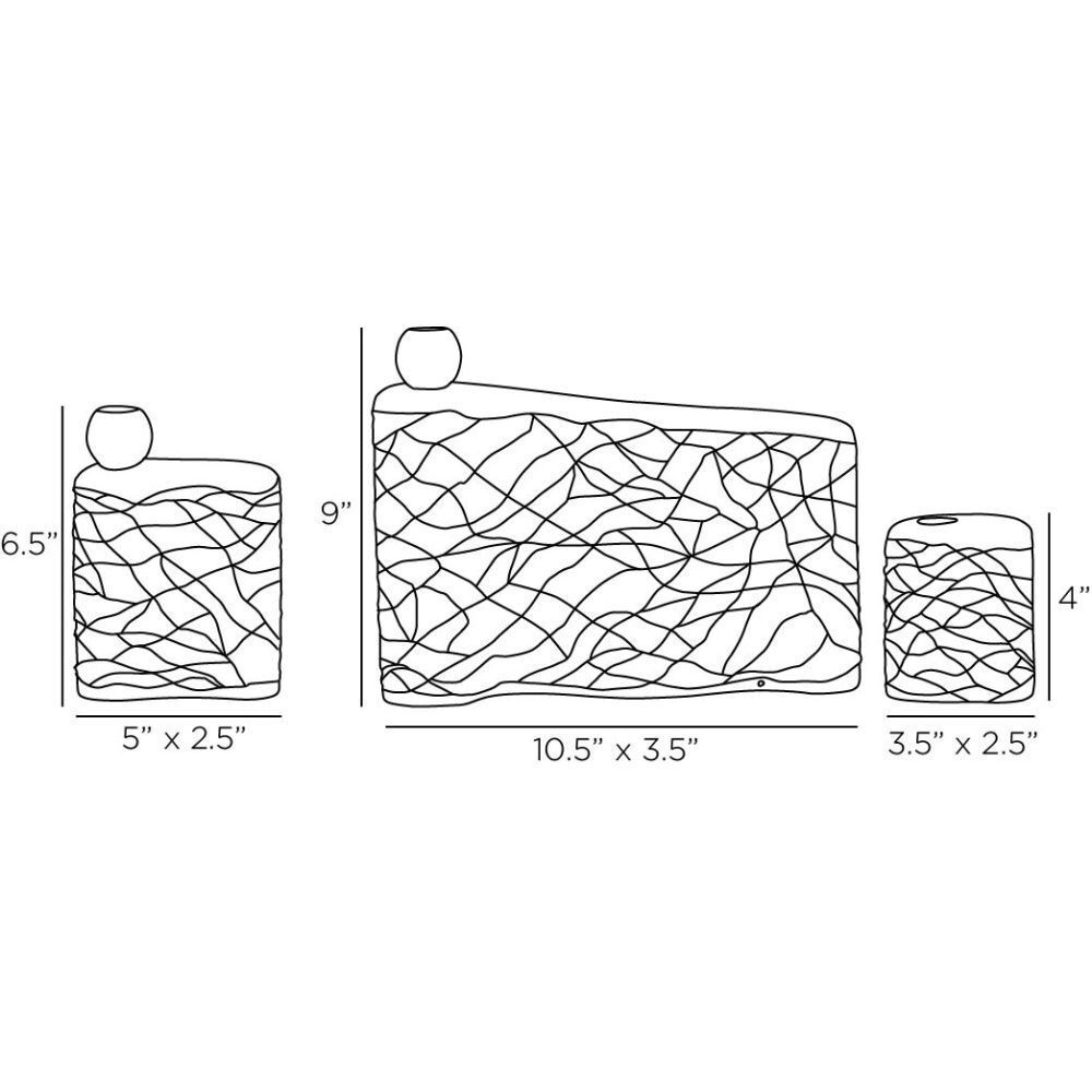 Hesner 10 X 4 inch Candleholders, Set of 3