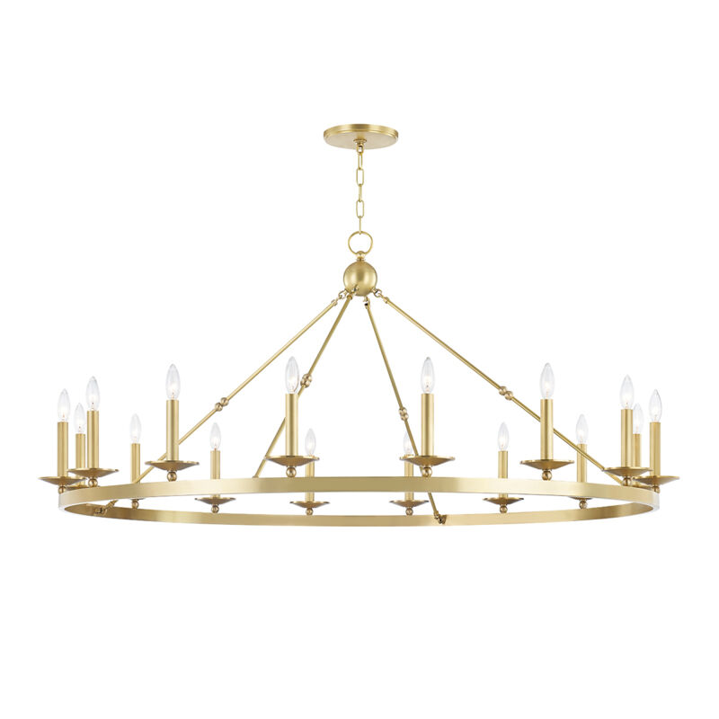 Allendale 16 Light 58 inch Aged Brass Chandelier Ceiling Light