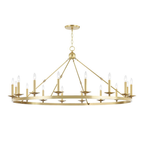 Allendale 16 Light 58 inch Aged Brass Chandelier Ceiling Light