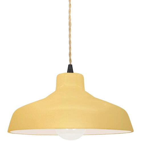 Radiance 1 Light 11.5 inch Muted Yellow and Matte Black Pendant Ceiling Light
