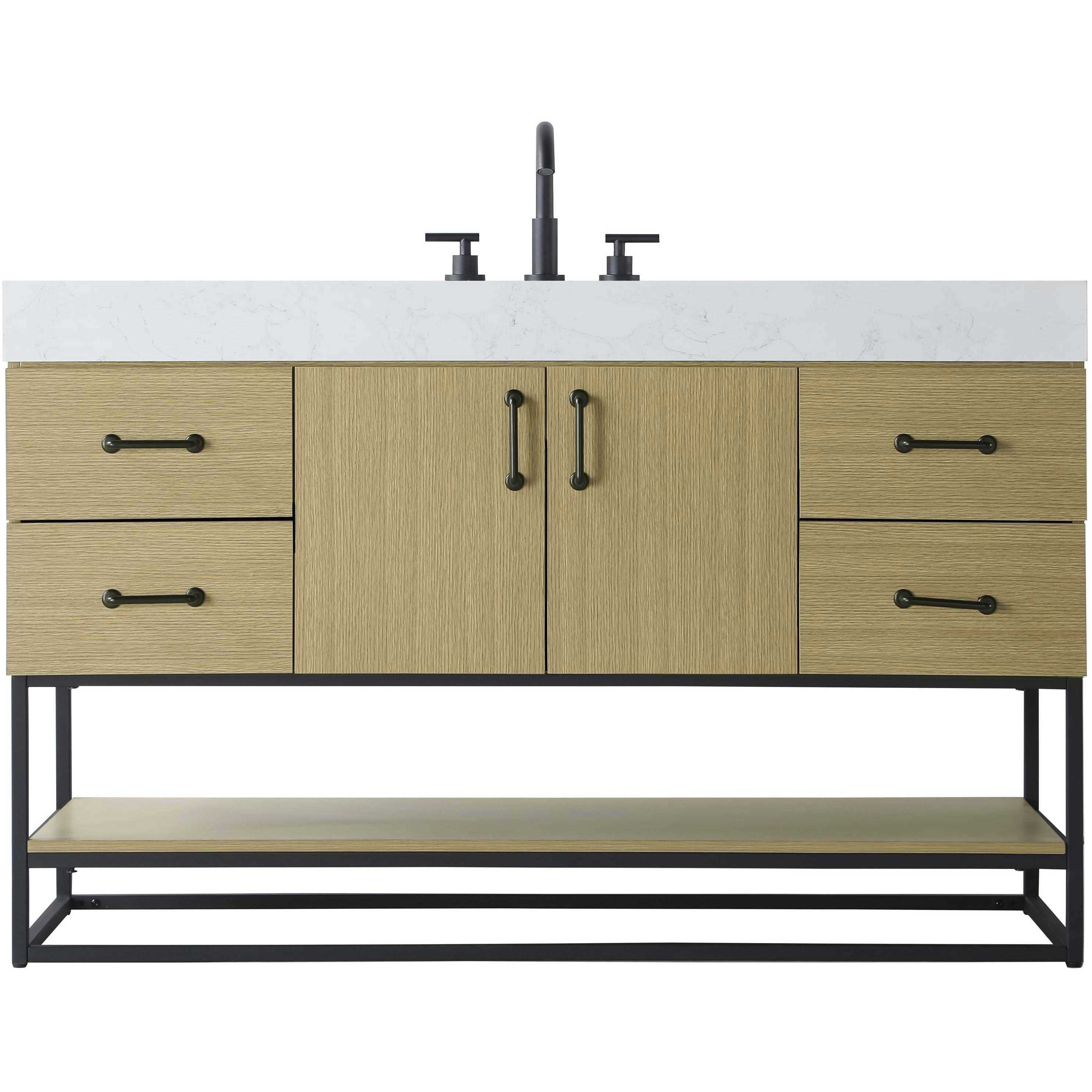 Caroline 54 X 34 inch Honey Brown Bathroom Vanity Cabinet