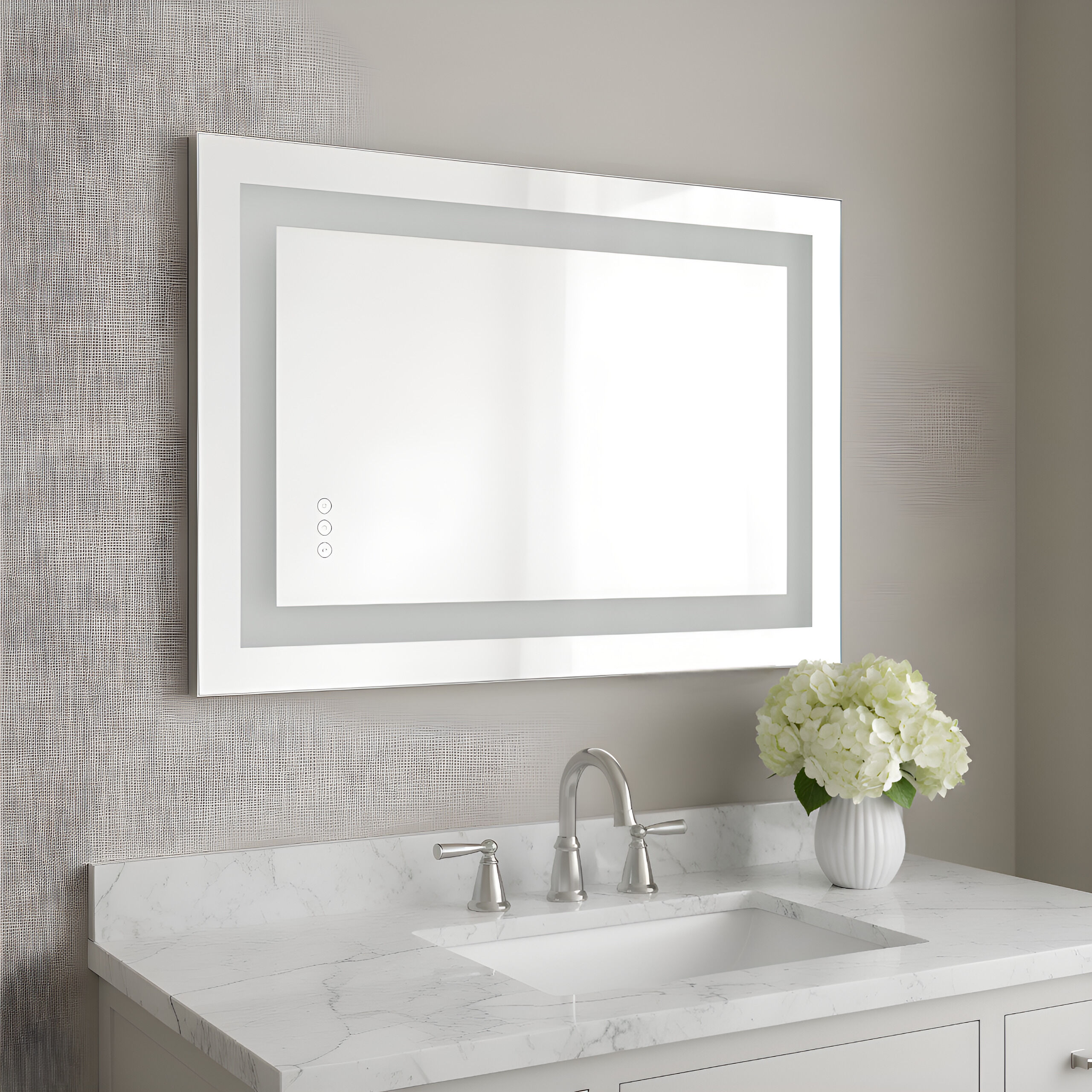 Mera 36 X 24 inch Might Bright White LED Wall Mirror