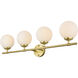 Ansley 4 Light 33 inch Brass Bath Sconce Wall Light