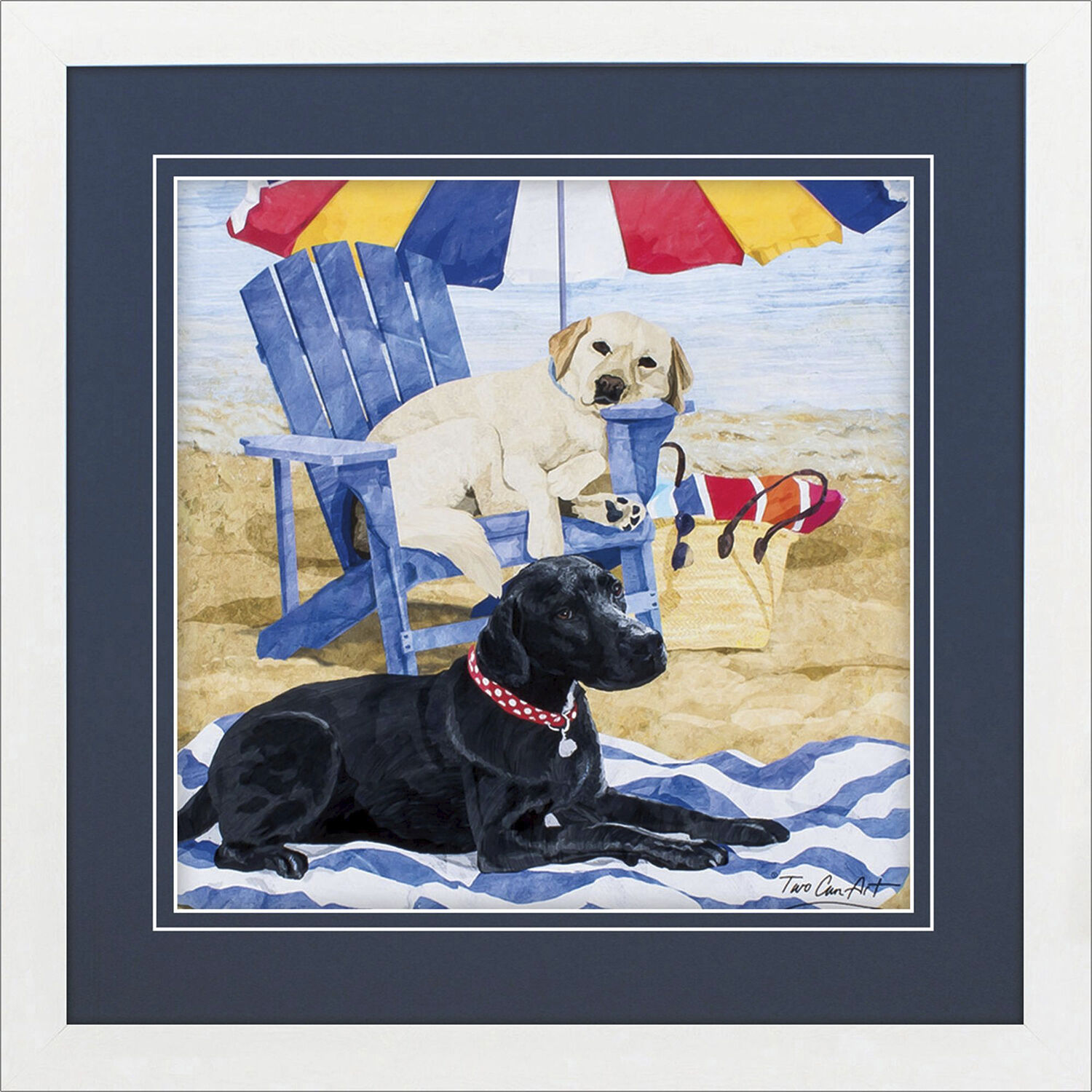 Waterside Blue and Brown Framed Art, Propac