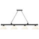 Cordon 4 Light 81.25 inch Matte Black Billiard Ceiling Light in White Plastic
