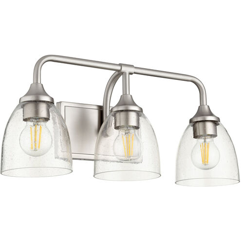 Enclave 3 Light 19 inch Satin Nickel Vanity Light Wall Light in Clear Seeded