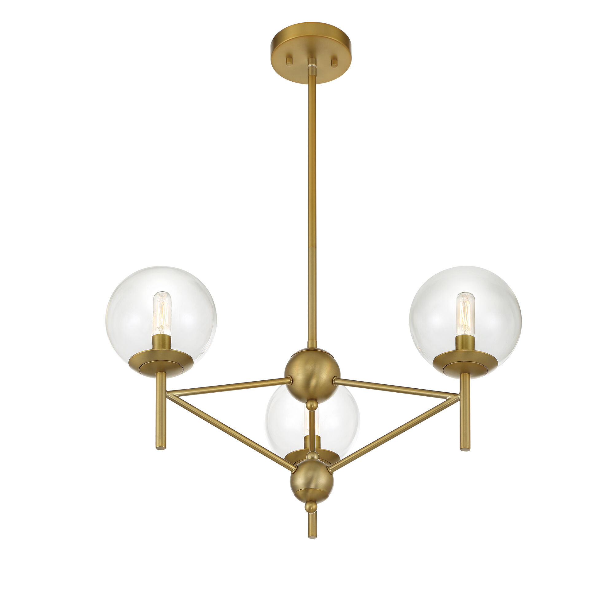 Auresa 3 Light 24 inch Soft Brass Pendant Ceiling Light