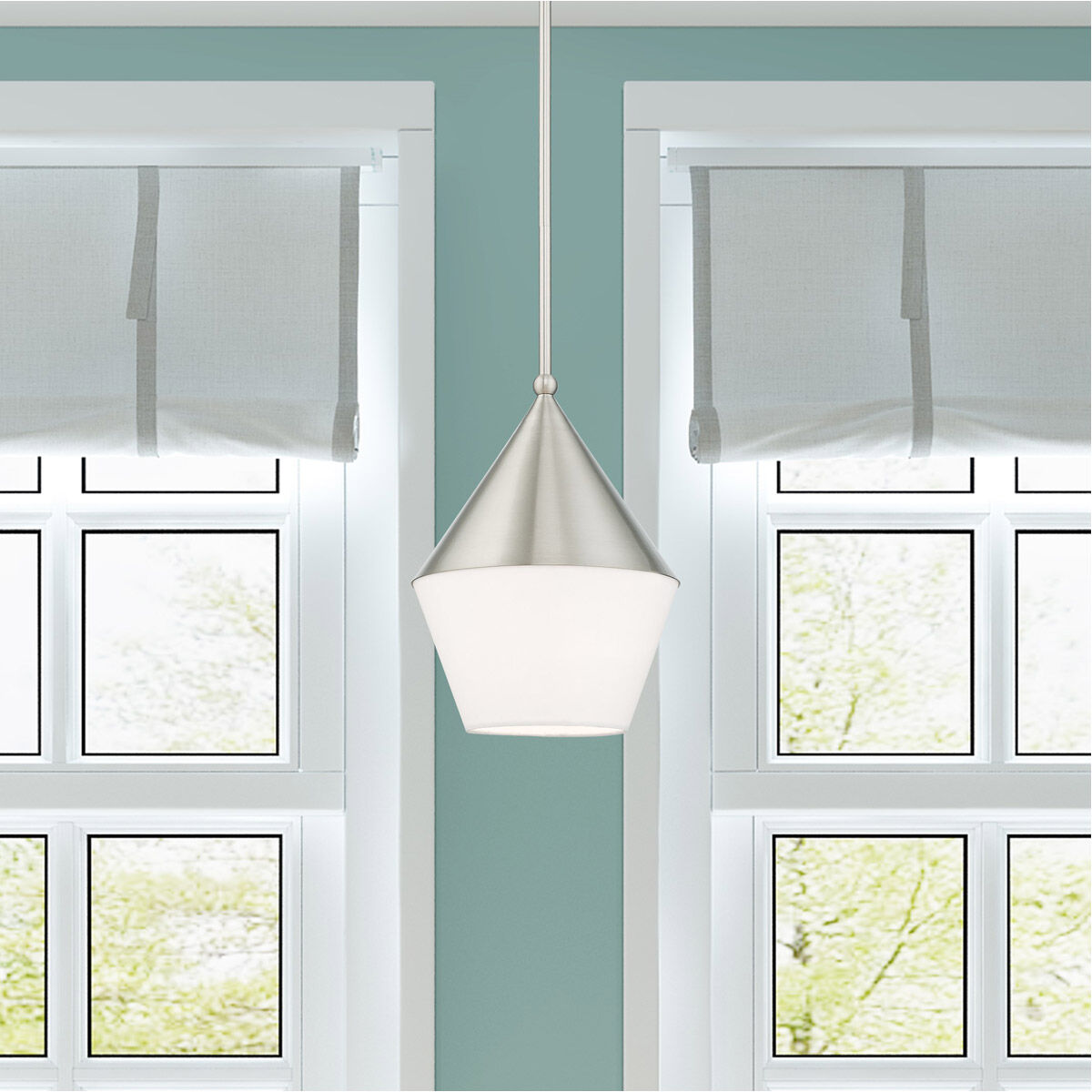 Stockholm 1 Light 10 inch Brushed Nickel Mini Pendant Ceiling Light