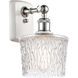 Ballston Niagra 1 Light 7 inch White and Polished Chrome Sconce Wall Light, Ballston
