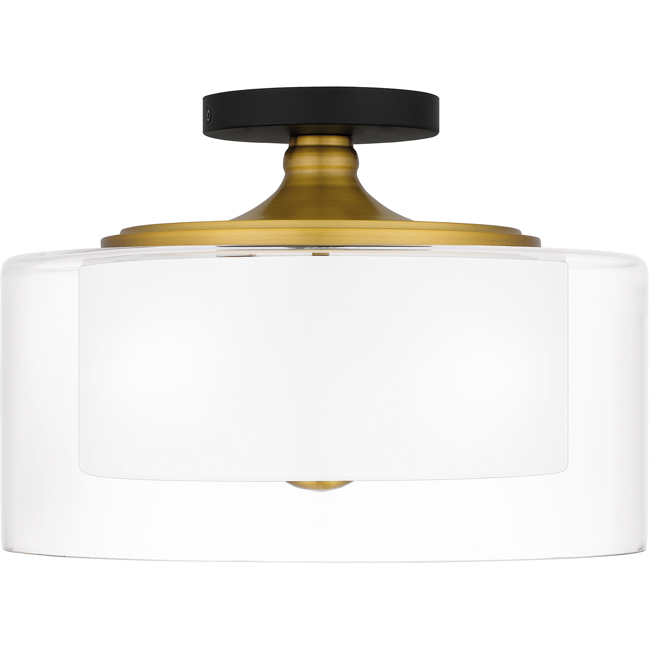 Rowland 2 Light 14 inch Matte Black Semi-Flush Mount Ceiling Light