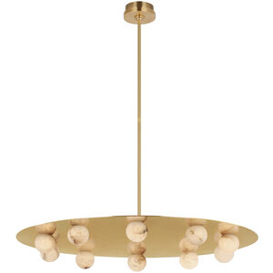 Kelly Wearstler Pertica LED 36 inch Mirrored Antique Brass Chandelier Ceiling Light