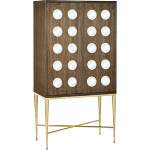 Colette Tawny Brown/Polished Brass/Mirror/Natural/Clear/Rose Bar Cabinet