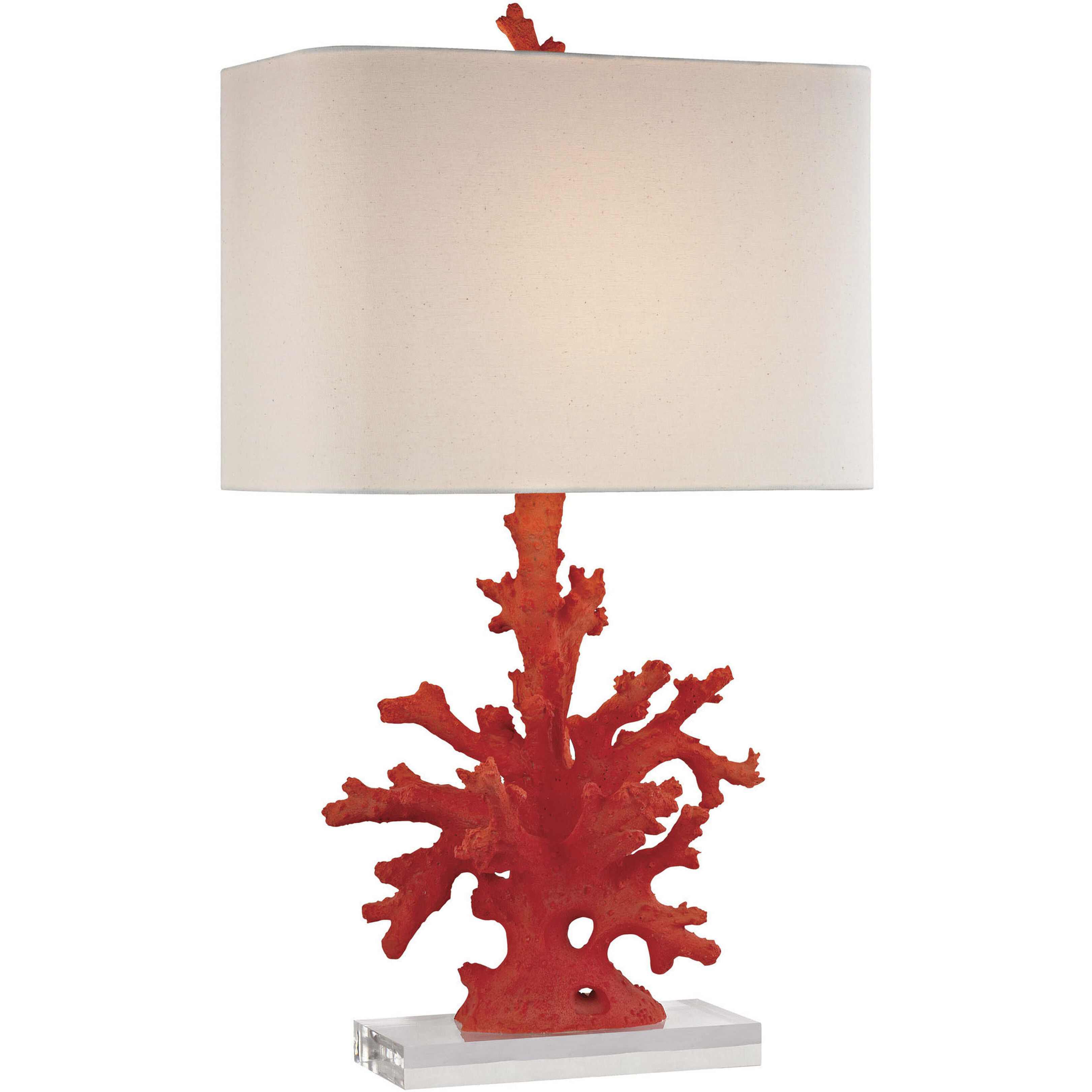 Red Coral 28 inch 150 watt Red Table Lamp Portable Light