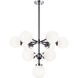 Maru 10 Light 29.38 inch Chrome Chandelier Ceiling Light in Chrome and Opal Glass