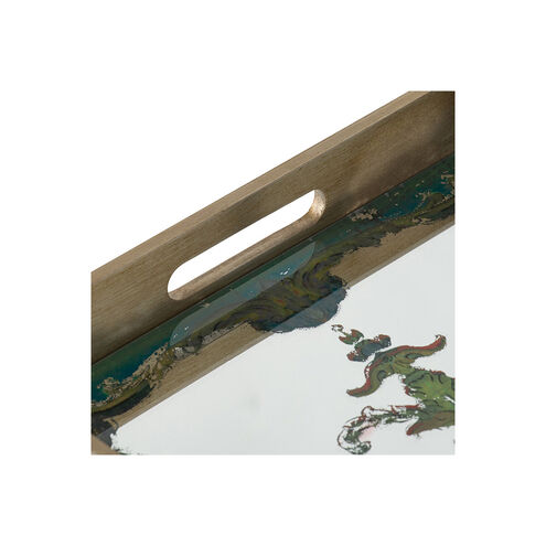 Scroll Gold/Green Decorative Tray