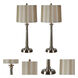 Brooks 10 inch 100 watt Satin Nickel Table Lamp Portable Light, Set of 2