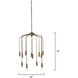Cascade 12 Light 26 inch Antique Brass Pendant Ceiling Light