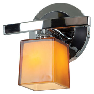 Sydney 1 Light 8 inch Chrome Wall Sconce Wall Light in Amber,  7.5 inch
