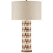 Tia 31 inch 150 watt White and Natural with Antique Brass Table Lamp Portable Light