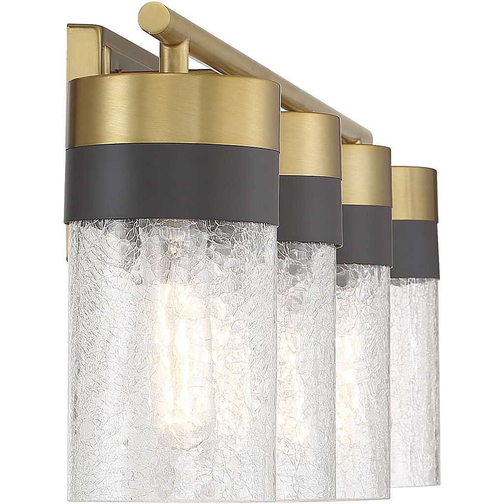 Brickell 4 Light 30 inch Warm Brass Bathroom Vanity Light Wall Light
