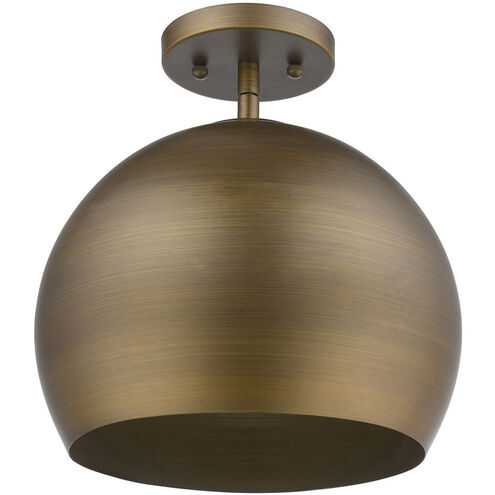 Latitude 1 Light 12 inch Hand Painted Antique Gold W/ Gold Interior Pendant/Semi-Flush Ceiling Light