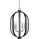 Urban Craftsman 5 Light 24 inch Brushed Nickel/Matte Black Dining Chandelier Ceiling Light