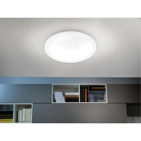 X2)Eglo Trago-9 8.86 in. W x 0.51 in. H 1-Light White LED Flush Mount with  White Acrylic Shade AS-IS (Preview Recommended) Auction