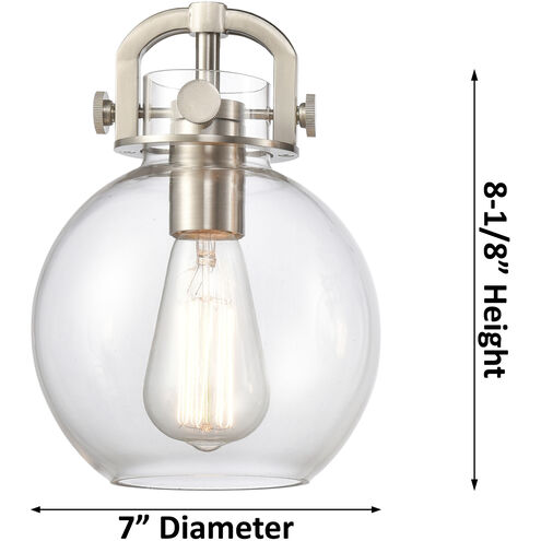Newton Sphere 5 Light 26 inch Polished Nickel Chandelier Ceiling Light in Plated Smoke Glass