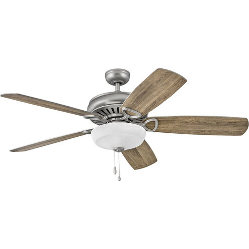 Gladiator Illuminated 60 inch Satin Steel with Driftwood/Silver Blades Ceiling Fan